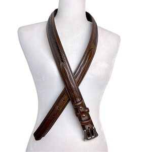 Nocona Western Cinch Strap Top Handle Ranger Woven Leather Belt Silver Buckle